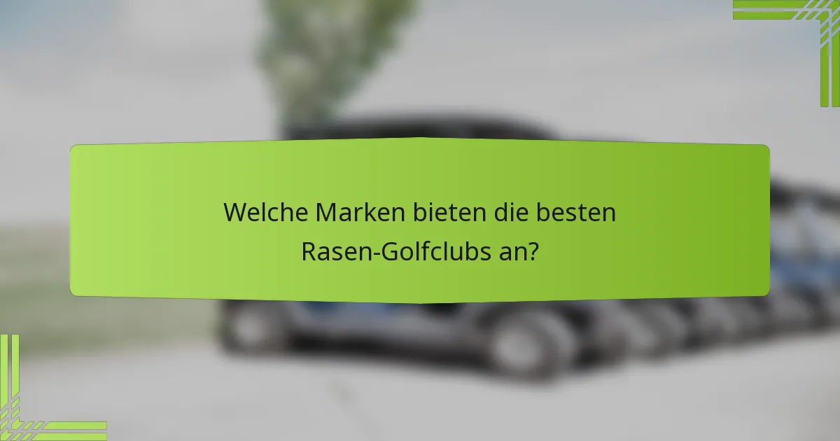 Welche Marken bieten die besten Rasen-Golfclubs an?