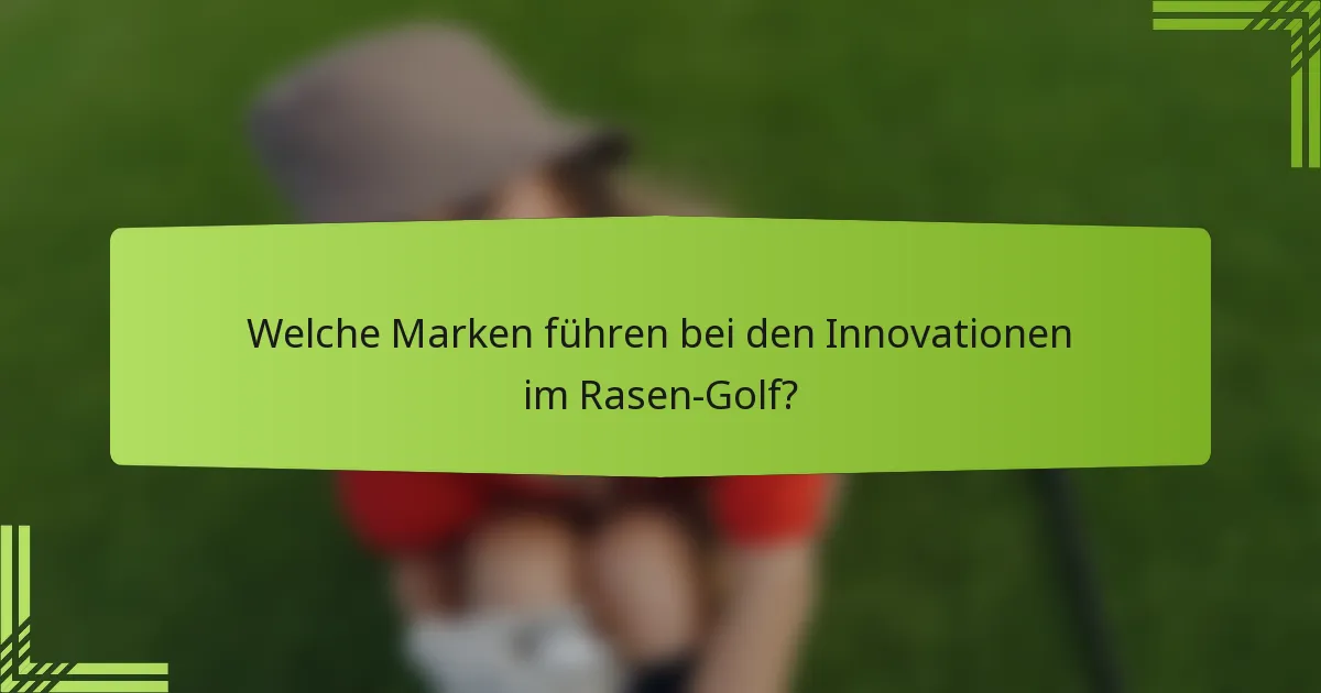 Welche Marken führen bei den Innovationen im Rasen-Golf?
