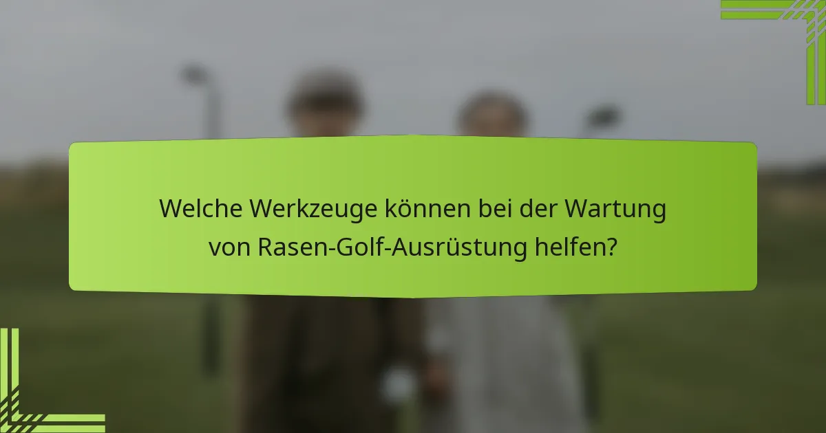Welche Werkzeuge können bei der Wartung von Rasen-Golf-Ausrüstung helfen?