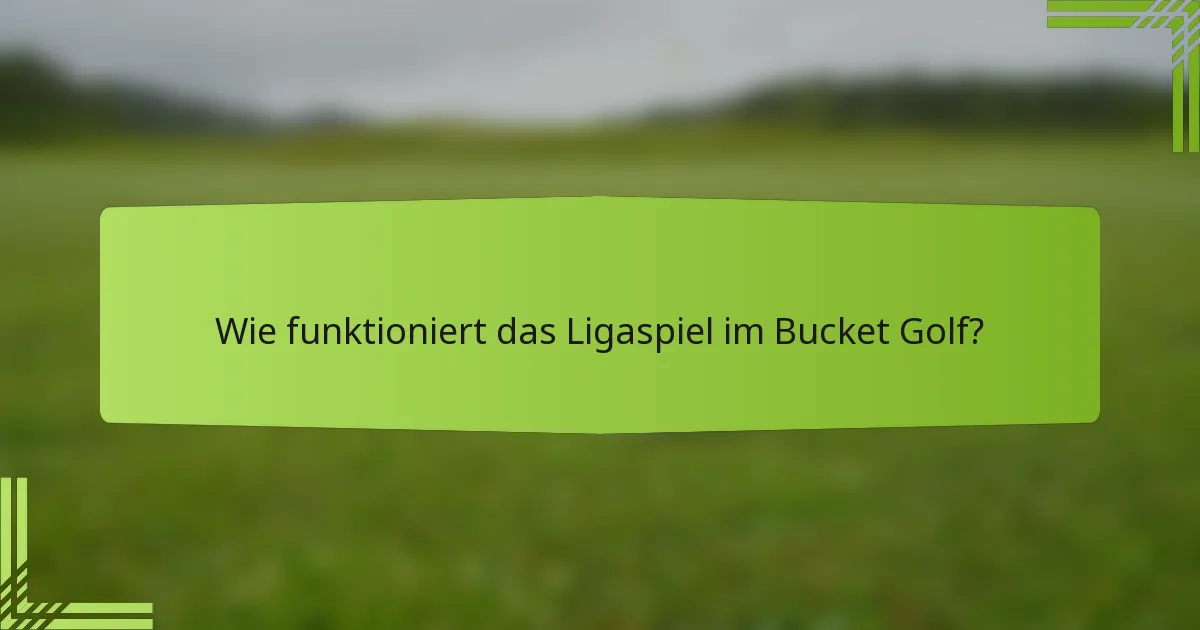Wie funktioniert das Ligaspiel im Bucket Golf?