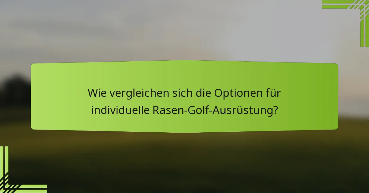 Wie vergleichen sich die Optionen für individuelle Rasen-Golf-Ausrüstung?